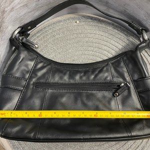WILSONS BLACK LEATHER SMALL HOBO BAG DARK BLACK